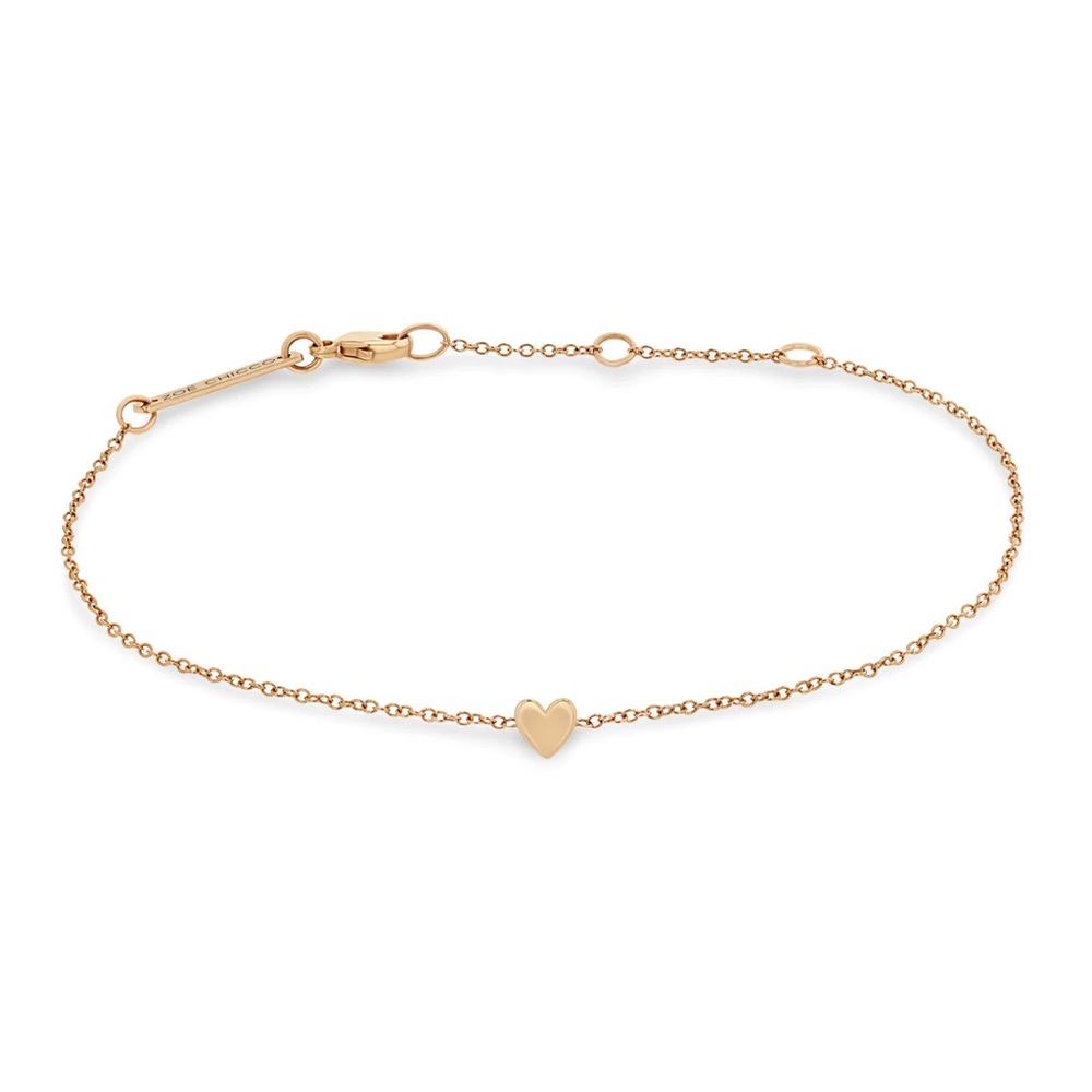 Zoe Chicco Itty Bitty Heart Bracelet, 14K Gold
